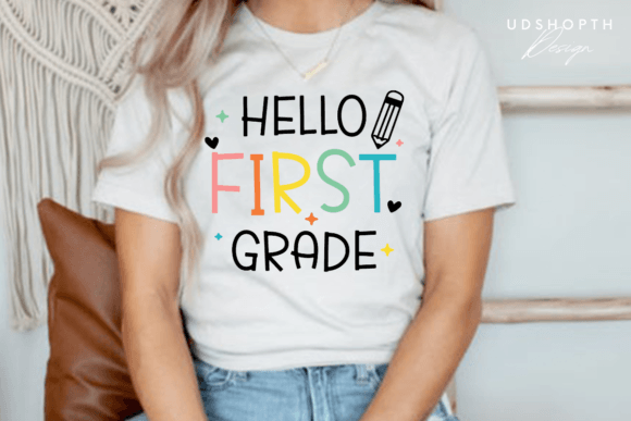 First Grade Svg, Hello Back to School Svg
