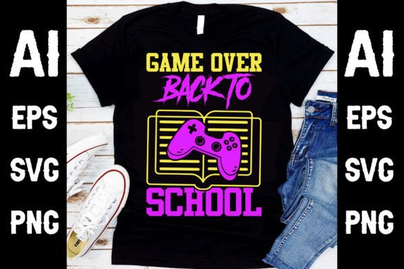 Game Over Back to School T-Shirt Design