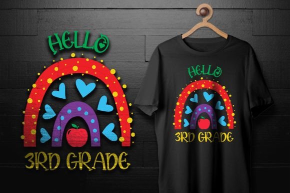 Hello 3rd Grade Rainbow Back to School: A Versatile Design for Creative Use